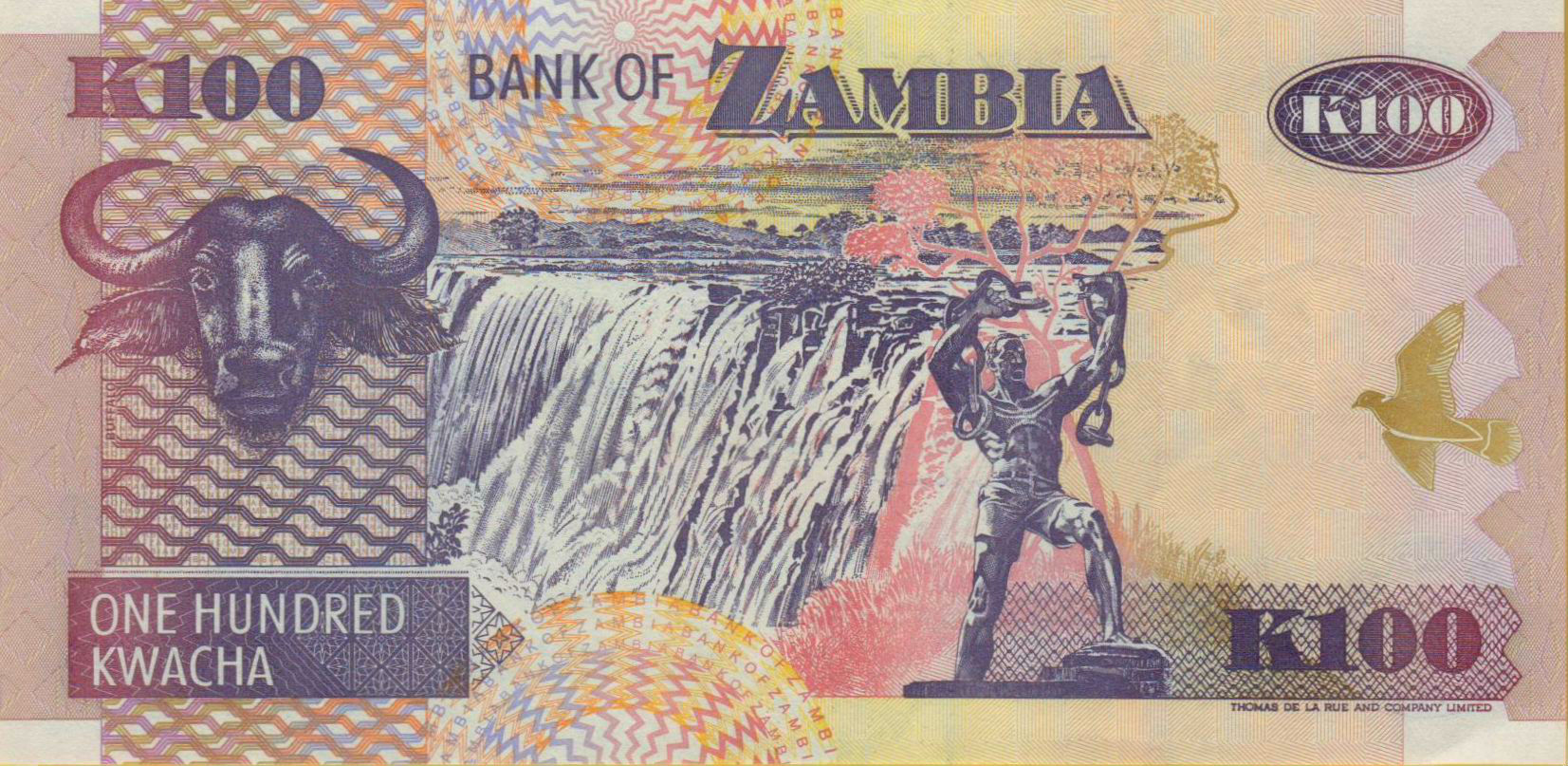 Zambia 100 1992 UNC P-38/b